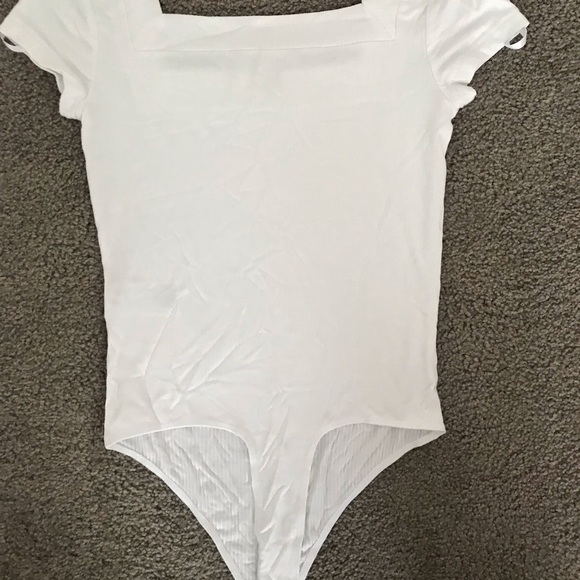 NWOT Banana Republic ribbed square-neck thong bodysuit S - Picture 2 of 4